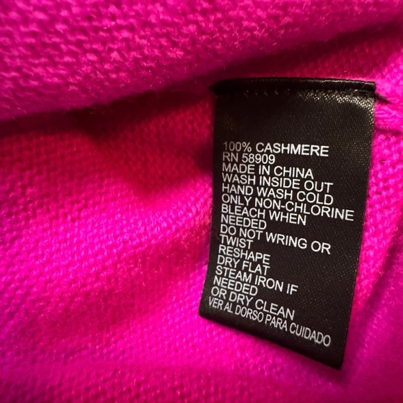 ANTONIO MELANI SWEATER 100% CASHMERE PUFF SLEEVE Ultra Pink SIZE S $149 NWOT - Picture 5 of 7